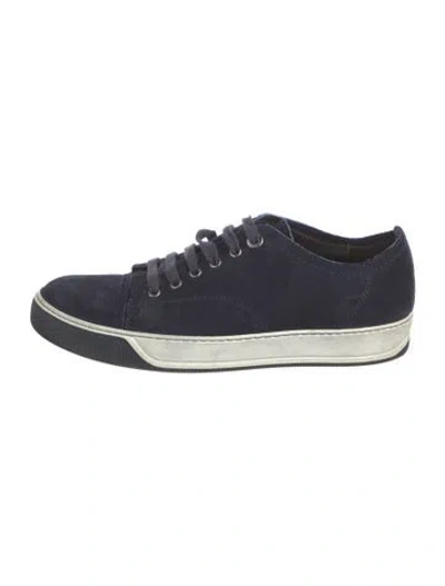 Pre-owned Lanvin Suede Sneakers In Blue