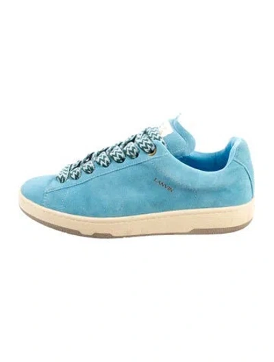 Pre-owned Lanvin Suede Sneakers In Blue