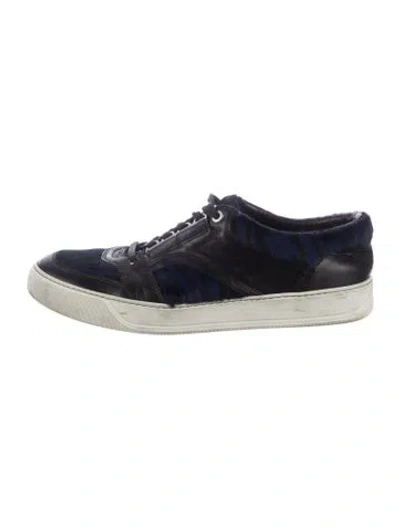 Pre-owned Lanvin Suede Sneakers In Blue