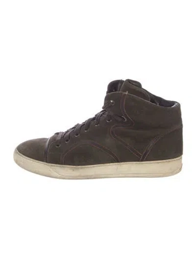 Pre-owned Lanvin Suede Sneakers In Brown