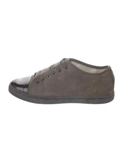 Pre-owned Lanvin Suede Sneakers In Gray