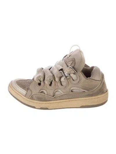 Pre-owned Lanvin Suede Sneakers In Gray