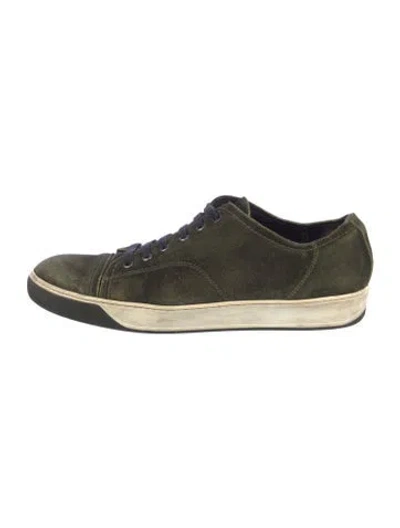 Pre-owned Lanvin Suede Sneakers In Green