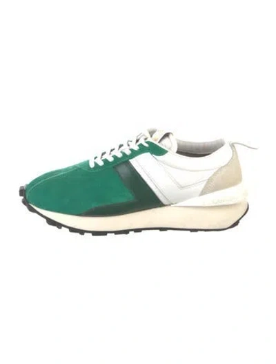 Pre-owned Lanvin Suede Sneakers In Green