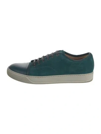 Pre-owned Lanvin Suede Sneakers In Green