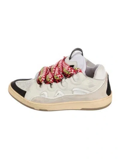 Pre-owned Lanvin Suede Sneakers In Neutral