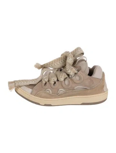 Pre-owned Lanvin Suede Sneakers In Neutral