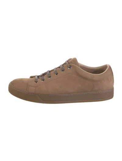 Pre-owned Lanvin Suede Sneakers In Neutral