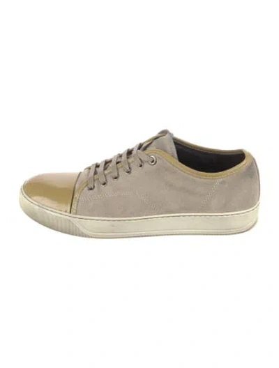 Pre-owned Lanvin Suede Sneakers In Neutrals