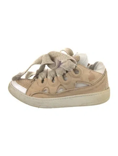 Pre-owned Lanvin Suede Sneakers In Neutrals