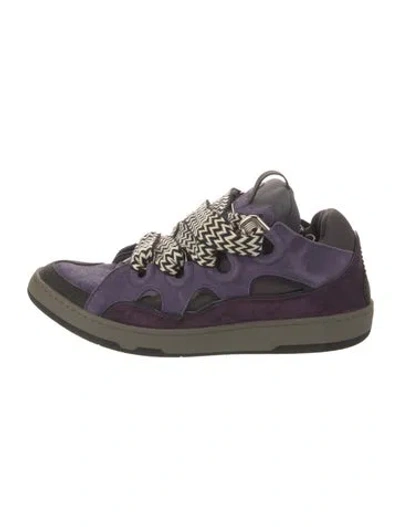 Pre-owned Lanvin Suede Sneakers In Purple