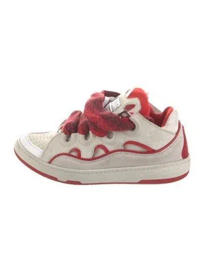 Pre-owned Lanvin Suede Sneakers In White