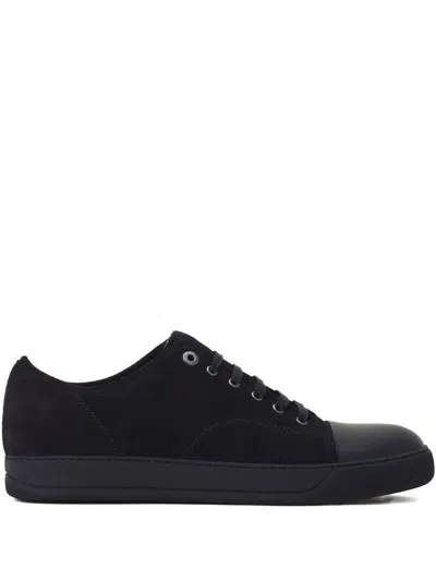 LANVIN SUEDE SNEAKERS WITH CONTRASTING TOECAP