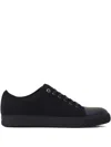 Lanvin Suede Sneakers With Contrasting Toecap In Black
