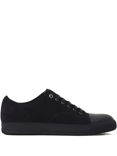 Lanvin Suede Sneakers With Contrasting Toecap In Animal Print