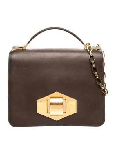 Pre-owned Lanvin Suede Top Handle Bag In Brown