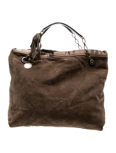 Pre-owned Lanvin Suede Tote In Green
