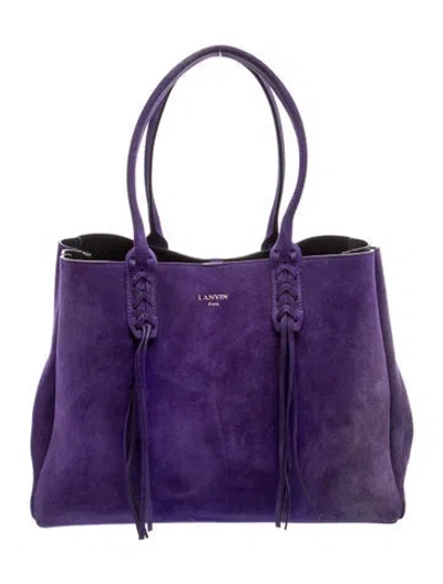 Pre-owned Lanvin Suede Tote In Purple