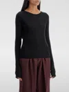 Lanvin Ribbed Crewneck Sweater In Schwarz