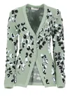 Lanvin Floral Pattern Buttoned Cardigan In Green