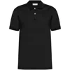 Lanvin Collared Shirt With Ribbed Cuffs And Short Sleeves In Black