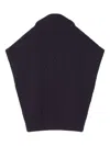 Lanvin Diamond Detail Sleeveless Wool Sweater In Blue