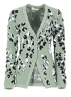 Lanvin Floral Pattern Buttoned Cardigan In Green