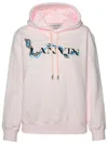 Lanvin Relaxed Fit Cotton Sweatshirt With Front Print In Pink