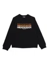 Lanvin Black Sweatshirt For Kids With Logo In Black