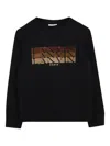 Lanvin Black Sweatshirt For Kids With Logo In Black