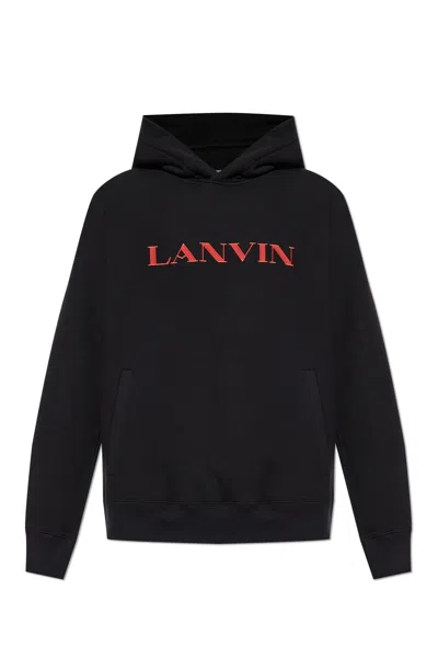 Lanvin Sweatshirt With Embroidered Logo In Black