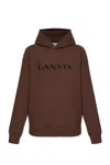 Lanvin Sweatshirt With Embroidered Logo In Brown
