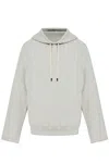 Lanvin Hooded Sweater Drawstring Front Pockets In Gray