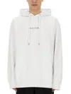 Lanvin Relaxed-fit Hooded Sweatshirt With Subtle Embroidery In White