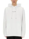 Lanvin Relaxed-fit Hooded Sweatshirt With Subtle Embroidery In White