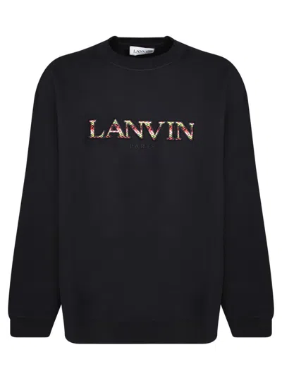 Lanvin Black Regular-fit Cotton Sweatshirt With Bold Logo
