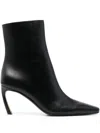 Lanvin Swing 75 Leather Boots In Black
