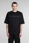 Lanvin Embroidered-logo Short-sleeved T-shirt In Black