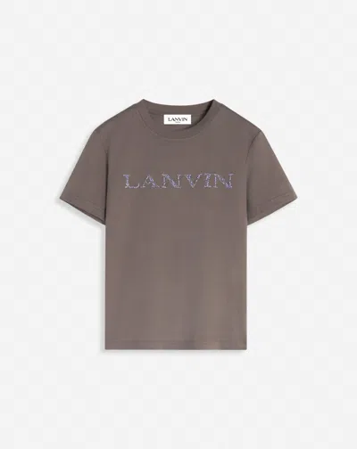 Lanvin Bead-embroidered T-shirt In Gray