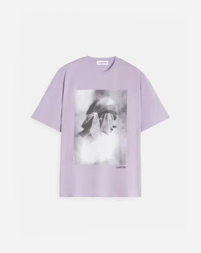 Lanvin Purple Archives Print Classic T-shirt In Wisteria