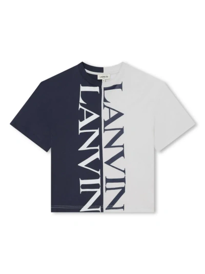 Lanvin T-shirt Color Block In Blue