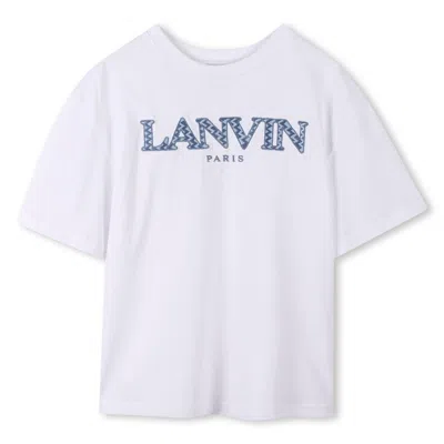 Lanvin Kids' T-shirt Con Applicazione In White