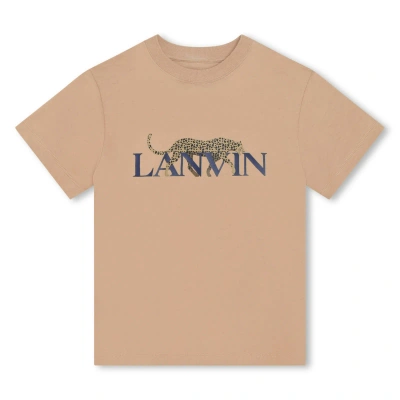 Lanvin Kids' T-shirt Con Logo In Beige
