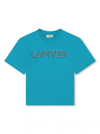Lanvin T-shirt Con Ricamo In Blue