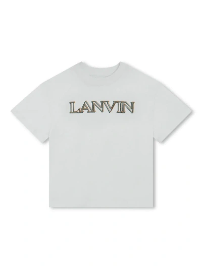 Lanvin T-shirt Con Ricamo In Light Blue