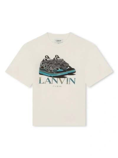Lanvin T-shirt Con Stampa Grafica In White