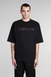 Lanvin Embroidered-logo Short-sleeved T-shirt In Black