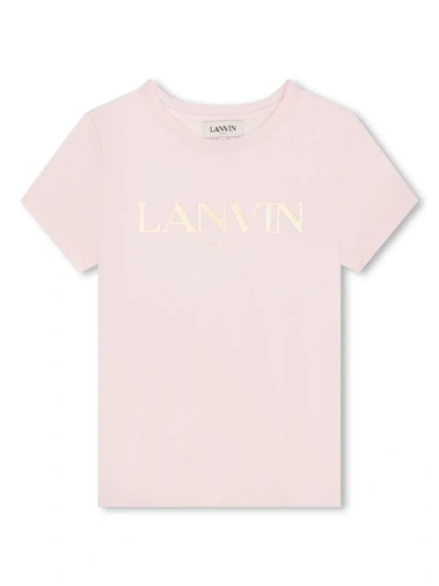 Lanvin T-shirt In Cotone Con Logo In Pink