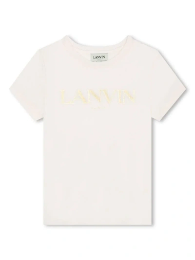 Lanvin T-shirt In Cotone Con Logo In White