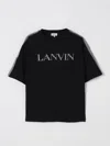 Lanvin Black T-shirt For Boy With Logo In Black